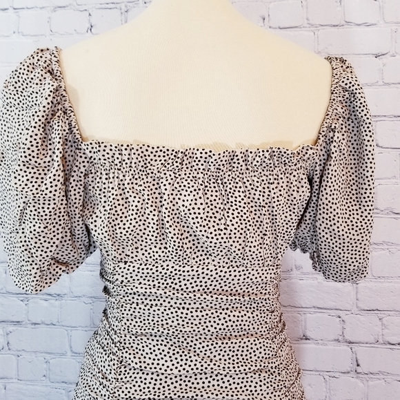 Zara Ruched Puff Sleeve Mini Dress - Picture 8 of 12